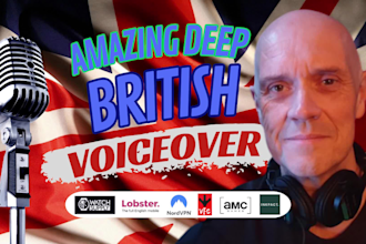 record a professional british english male voiceover