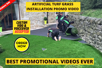 make artificial turf installation or lawn care premium video