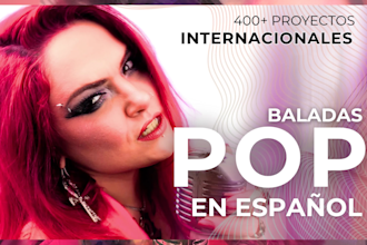 cantante femenina para acústicos y baladas pop en español o bilingüe