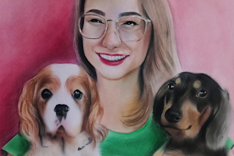 draw realistic color pencil pet portrait from photo