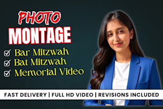 create a heartfelt bar mitzvah slideshow, bat mitzvah photo montage