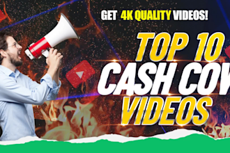 make top 10 videos for cash cow youtube channel with script and voiceover