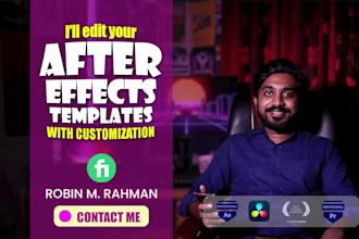 edit after effects template in 4 hours or make custom animation