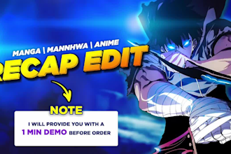 do manga and manhwa recap video editing for your youtube channel