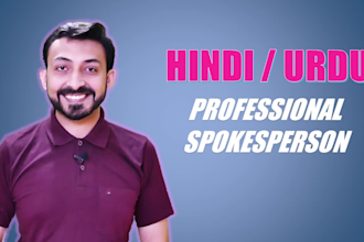do a very high quality hindi urdu spokesperson video