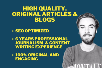 write articles and blog posts which help with your SEO needs