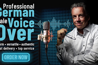 record a german male voice over with a warm voice