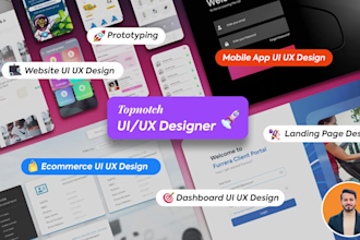 do website ui ux design, dashboard ui ux and app ui ux design in figma