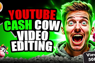 do top 10 youtube cash cow video editing and create shorts