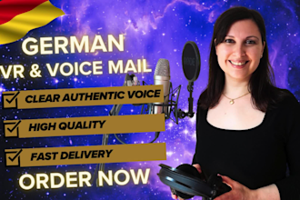 record a female IVR and voice mail in a clear and authentic voice
