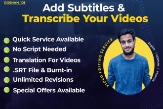 add subtitles or captions, transcribe and translate videos