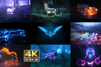 video intro outro of animal, logo animation