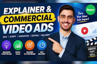 create explainer video or commercial video ads