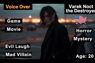 do horror mysterious evil laugh villain american voice overs