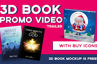 stunning 3d book promo video trailer for church, kids, children, fiction