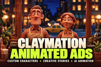 create cinematic 3d ai claymation animated video ads for brands