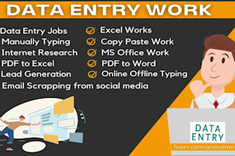 do data entry copy paste job and file formatting work