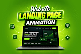 create website landing page animation in lottie