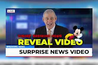 make a disney trip reveal video as breaking news