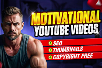 create monetizable motivational video for youtube channel with thumbnail