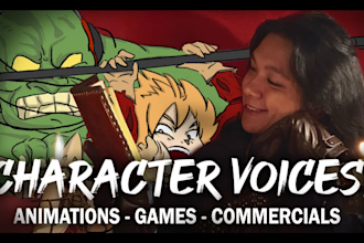 voice act your video game anime animation cartoon with professional voice overs