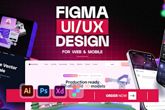 figma ui ux design, website ui design, website mockup, mobile app ui design