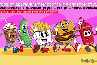 draw custom food or restaurant mascot in my cartoon style