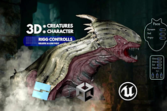 create 3d creature, alien or monster fully textured  animated
