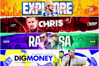 design an outstanding youtube banner and logo