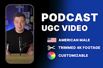 create a podcast style ugc video in my studio