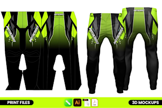 make an mx motocross jersey, pants design for sublimation