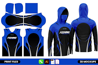 create a fishing jersey design for a sublimation print