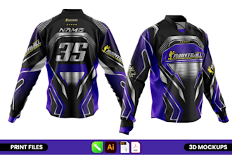 make a paintball custom jersey design for sublimation