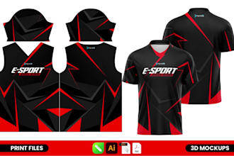 make a gaming jersey design for sublimation