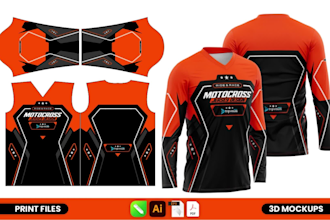 create a complete motocross gear design for sublimation