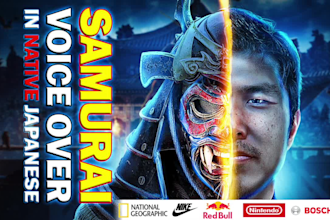 record japanese or english with heavy japanese accent for samurai character