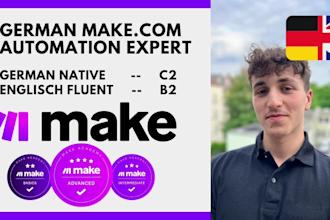 set up make com automation scenario using ai and api integration