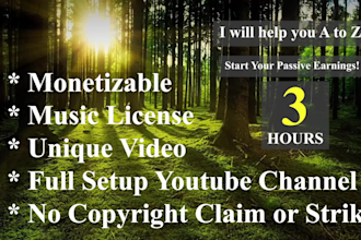 create youtube channel with 30x3hrs relaxing meditation music videos