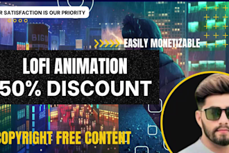 create 2 lofi loop animated music vedio and gif animation