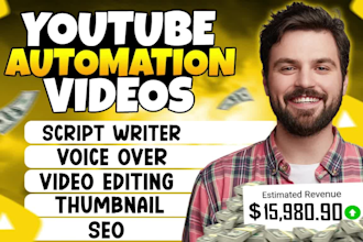 be your faceless youtube automation video editor or create cash cow channel