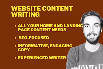 write content for your website homepage or landing page