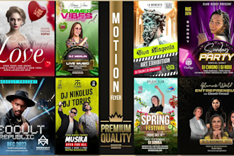 create awesome animated motion flyer, party and event flyer
