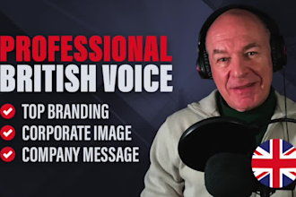 create a top quality human british voiceover
