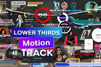 do countdown timers, podcast lower thirds, real estate motion track infographics