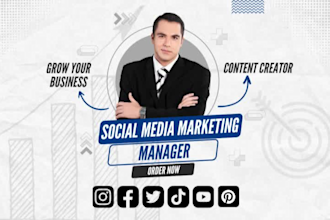be your social media manager, social media marketing content creator