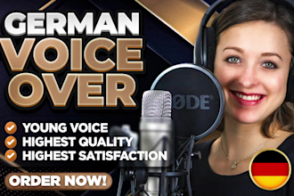 record a female german voice over in a young voice