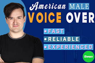 record a millennial american male voiceover for your project