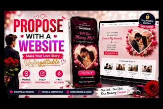 create a romantic proposal landing page fast
