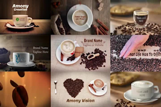 make coffee intro logo animation promo ad video