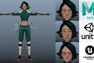 rig 3d character in maya for unreal, unity, animation or mocap